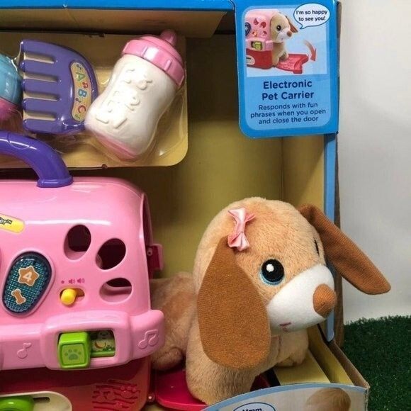 Vtech Care for Me Learning Carrier Puppy Dog Toy Set Infant Toddler Sounds NEW - Picture 4 of 10